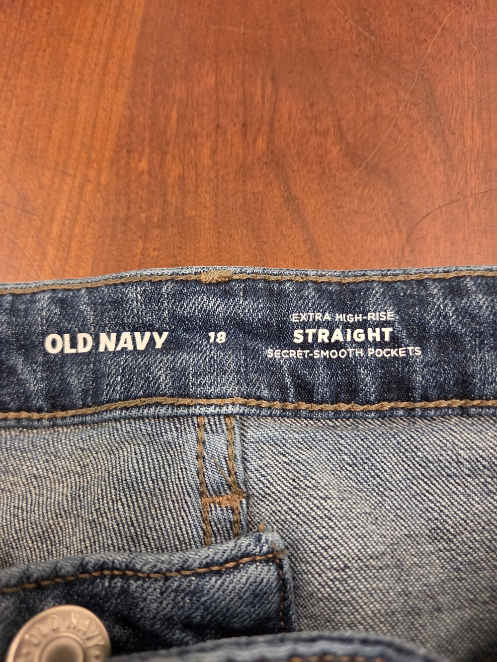 Old Navy Extra High-Rise Straight Jeans in Medium Blue